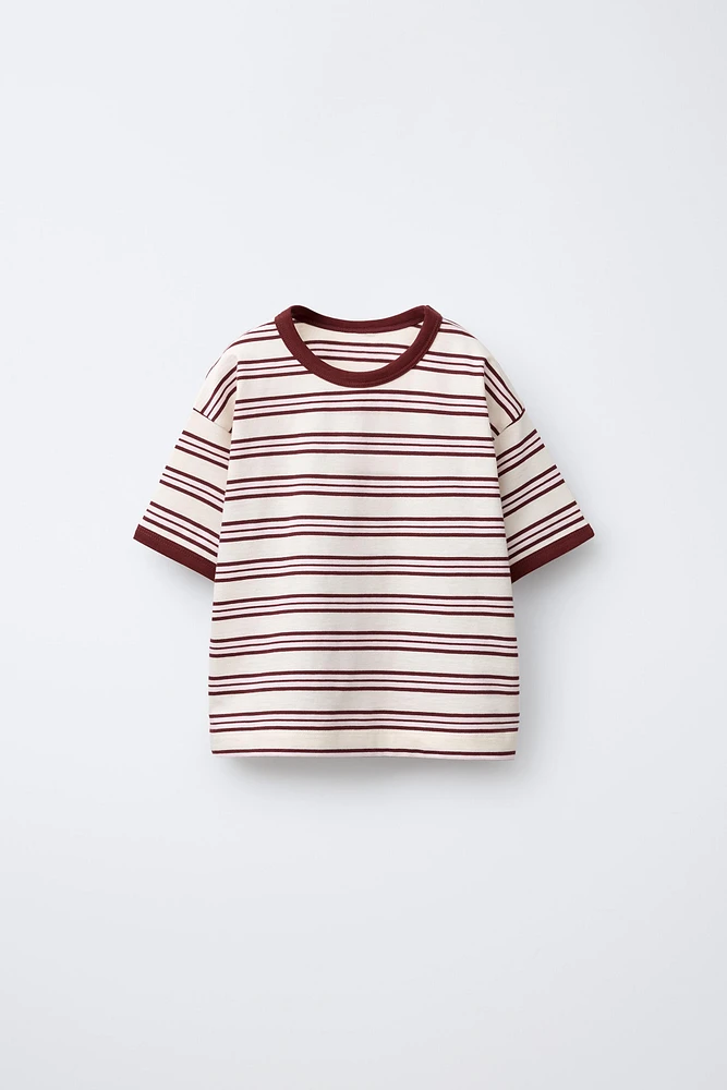 TIMELESZ - T-SHIRT À RAYURES ET LISERÉS CONTRASTANTS