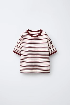 TIMELESZ - T-SHIRT À RAYURES ET LISERÉS CONTRASTANTS