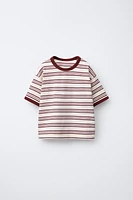 TIMELESZ - T-SHIRT À RAYURES ET LISERÉS CONTRASTANTS
