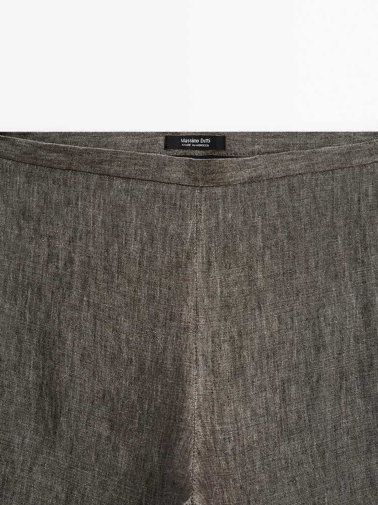 100% linen flecked trousers