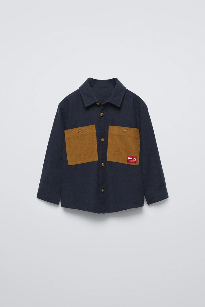 FINE-WALED CORDUROY POCKETS SHIRT