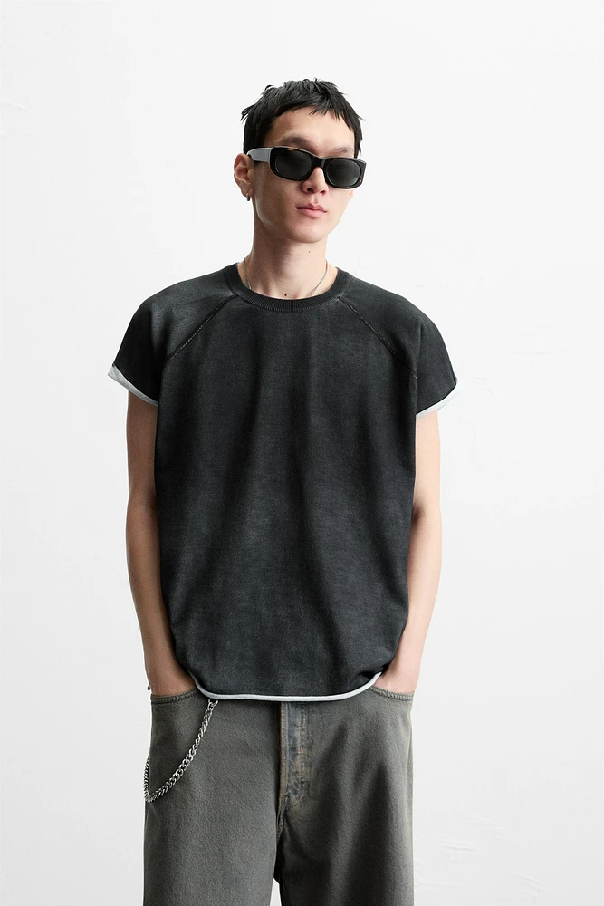 WASHED KNIT T-SHIRT