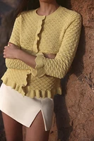 GILET EN MAILLE À VOLANTS