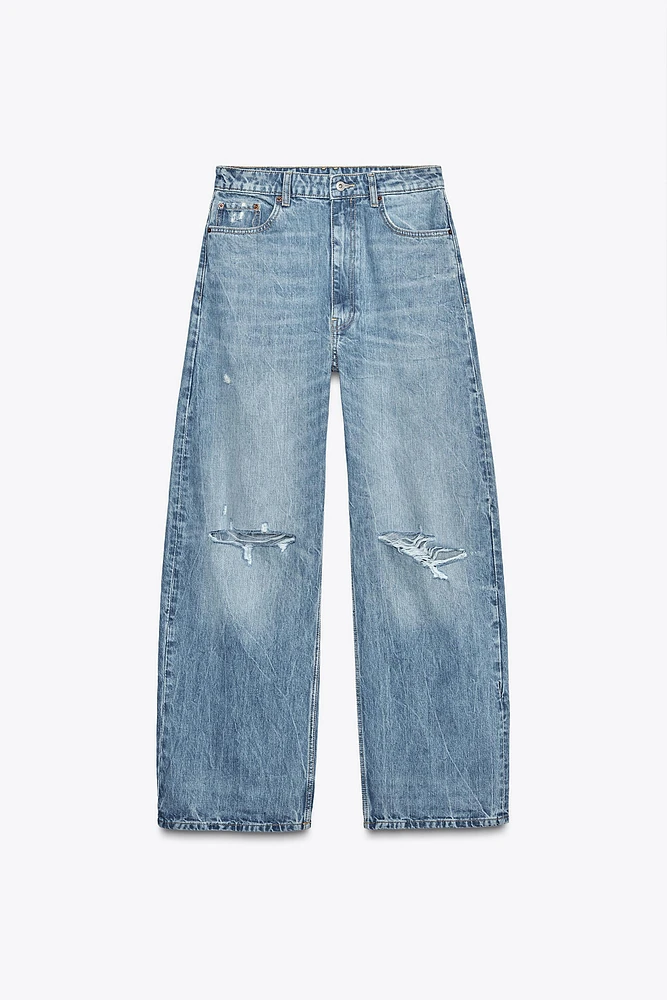 JEAN TRF COUPE AMPLE TAILLE MI-HAUTE