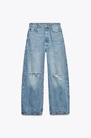JEAN TRF COUPE AMPLE TAILLE MI-HAUTE