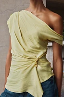 ASYMMETRIC SATIN EFFECT TOP