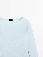 Pull col bateau 100 % lin