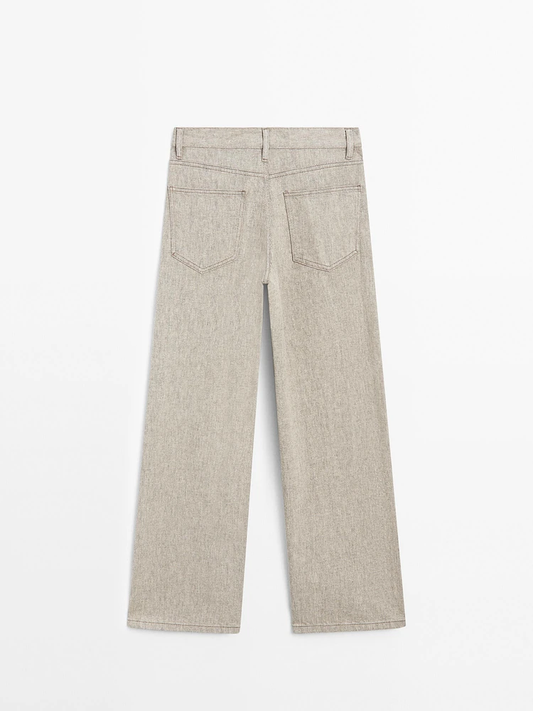 Jean wide leg taille moyenne