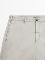 Lightweight linen blend Bermuda shorts