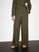 Pantalon droit 100 % lin