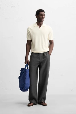 TEXTURED KNIT POLO SHIRT