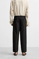 RELAXED FIT COTTON LINEN PANTS