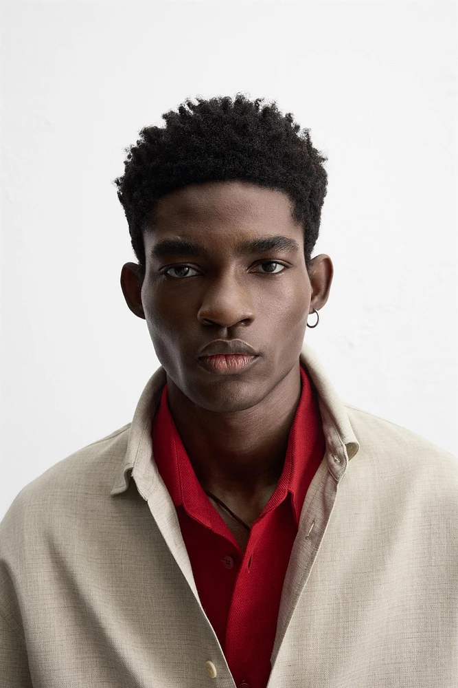 LINEN TEXTURED OVERSHIRT