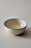 STONEWARE BOWL WITH RIM DETAIL