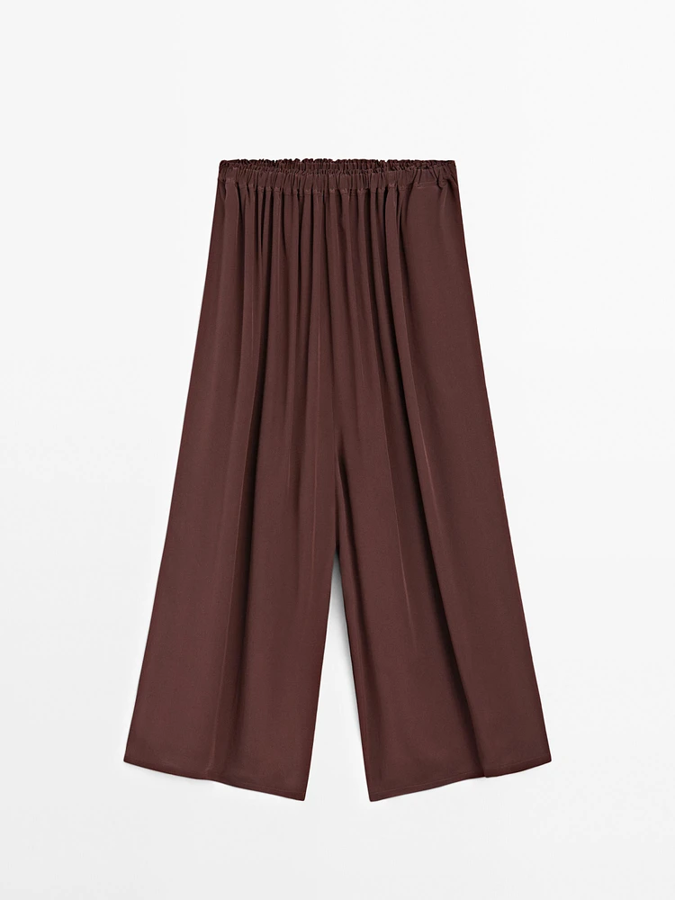 Jupe-culotte fluide en tissu technique