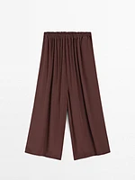 Jupe-culotte fluide en tissu technique