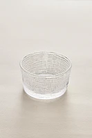 GLASS MINI BOWL WITH RAISED DETAIL