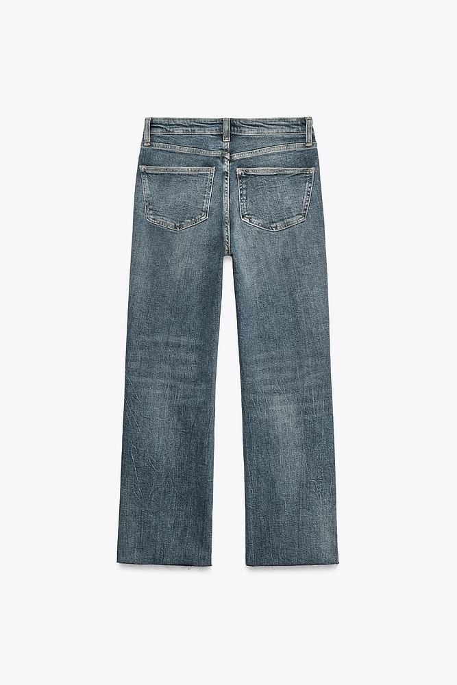 FLARED CROPPED HIGH WAIST TRF JEANS