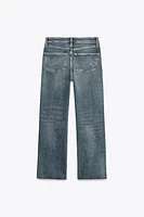 FLARED CROPPED HIGH WAIST TRF JEANS