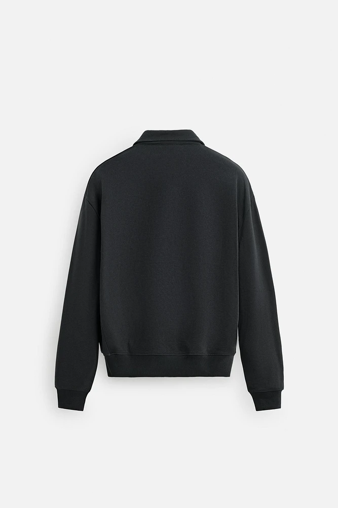 ZIP POLO SWEATSHIRT