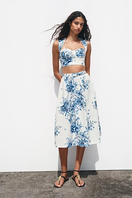 FLORAL PRINT MAXI SKIRT