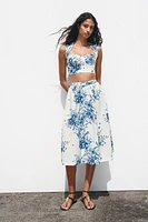 FLORAL PRINT MAXI SKIRT