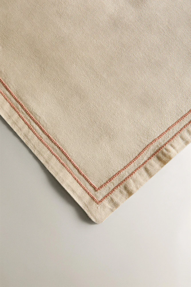 SET OF EMBROIDERED COTTON NAPKINS (SET OF 2)