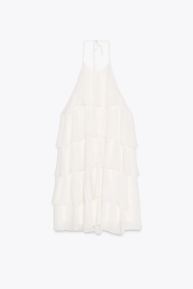 ROBE HALTER À VOLANTS