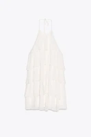 RUFFLED HALTER DRESS