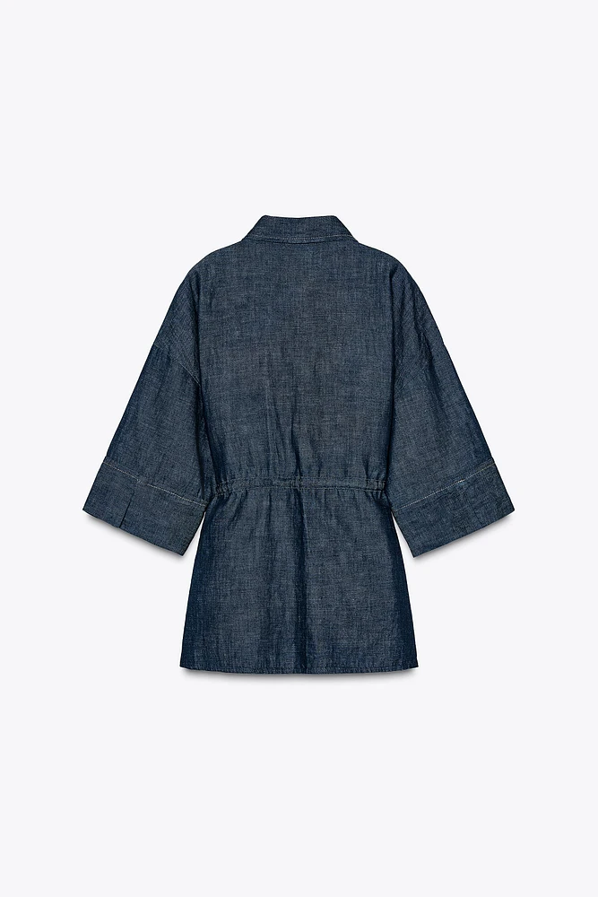 CHEMISE À CORDONS AVEC LIN