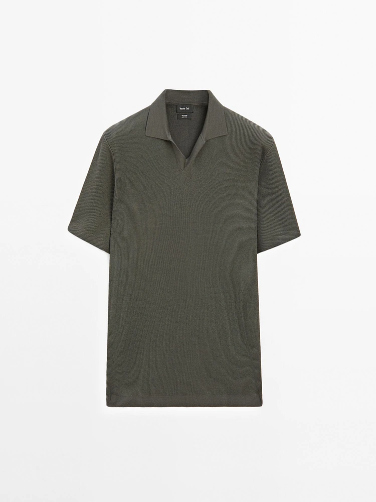 Mercerised cotton short sleeve polo shirt