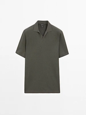 Mercerised cotton short sleeve polo shirt