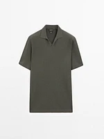 Mercerised cotton short sleeve polo shirt