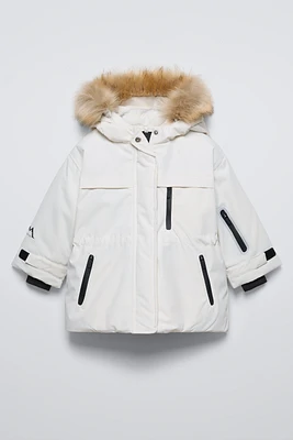 WATER REPELLENT AND WINDPROOF FAUX FUR HOOD SNOW JACKET SKI COLLECTION