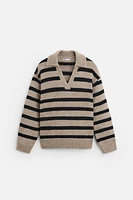 STRIPED KNIT POLO