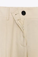 PANTALON À PINCES ET TAILLE ÉLASTIQUE