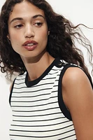 STRIPED BUTTON T-SHIRT