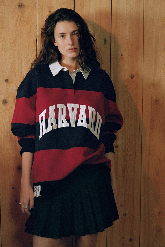 HARVARD UNIVERSITY POLO SWEATSHIRT