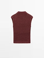 Top en maille effet délavé 100 % lin
