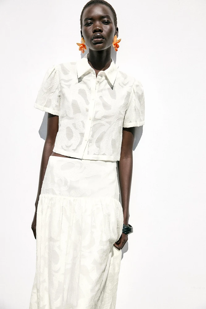 CHEMISE COURTE TEXTURÉE