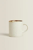 PORCELAIN MUG WITH ANTIQUE FINISH RIM