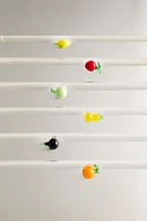 LOT PAILLES VERRE RECYCLABLE FIGURES FRUITS (LOT DE 6)