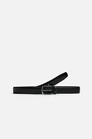 PLATE BUCKLE LEATHER BELT