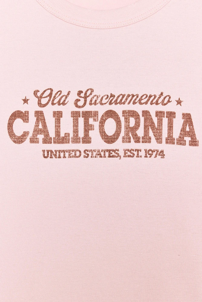 T-SHIRT EN COTON MODAL TEXTE