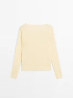 Pull en maille 100 % lin à manches longues