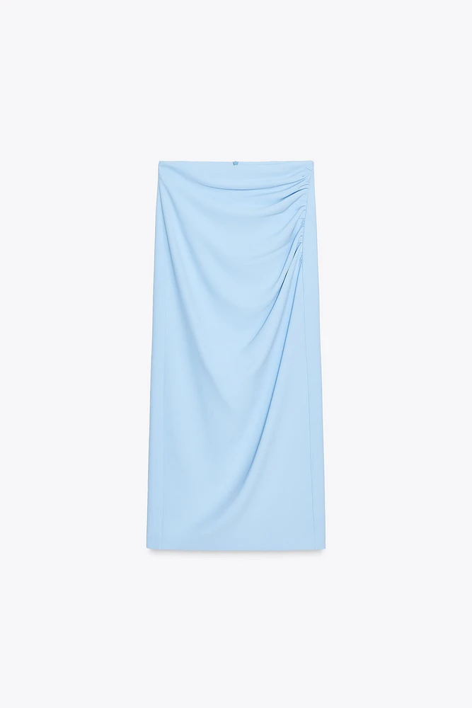 DRAPED MIDI SKIRT