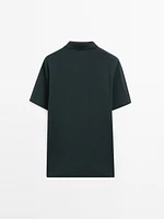 100% cotton polo shirt with micro textured weave