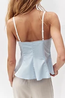 POPLIN PEPLUM BOW TOP