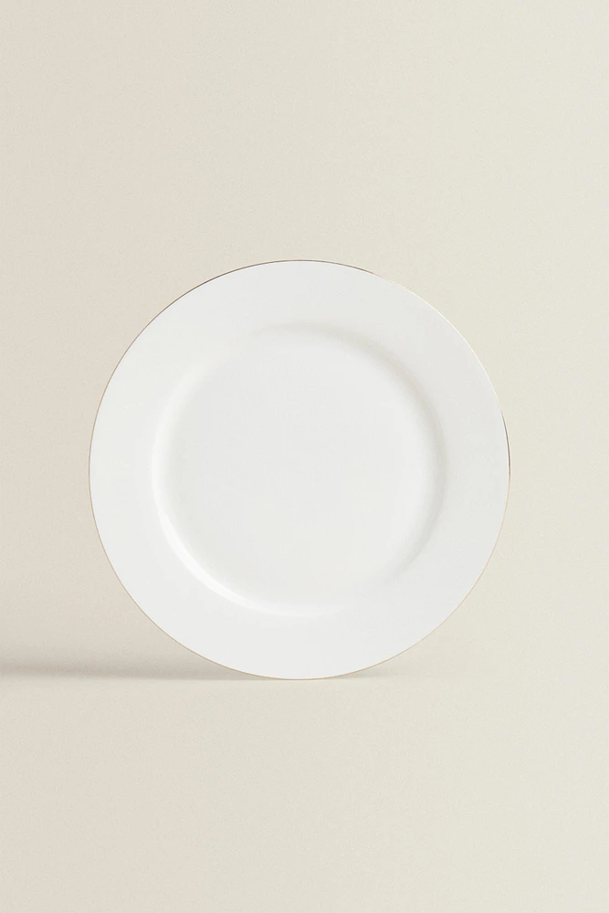 RIMMED BONE CHINA DINNER PLATE