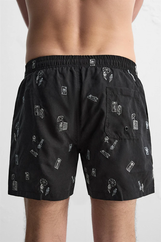 EMBROIDERED REGULAR SWIMSUIT